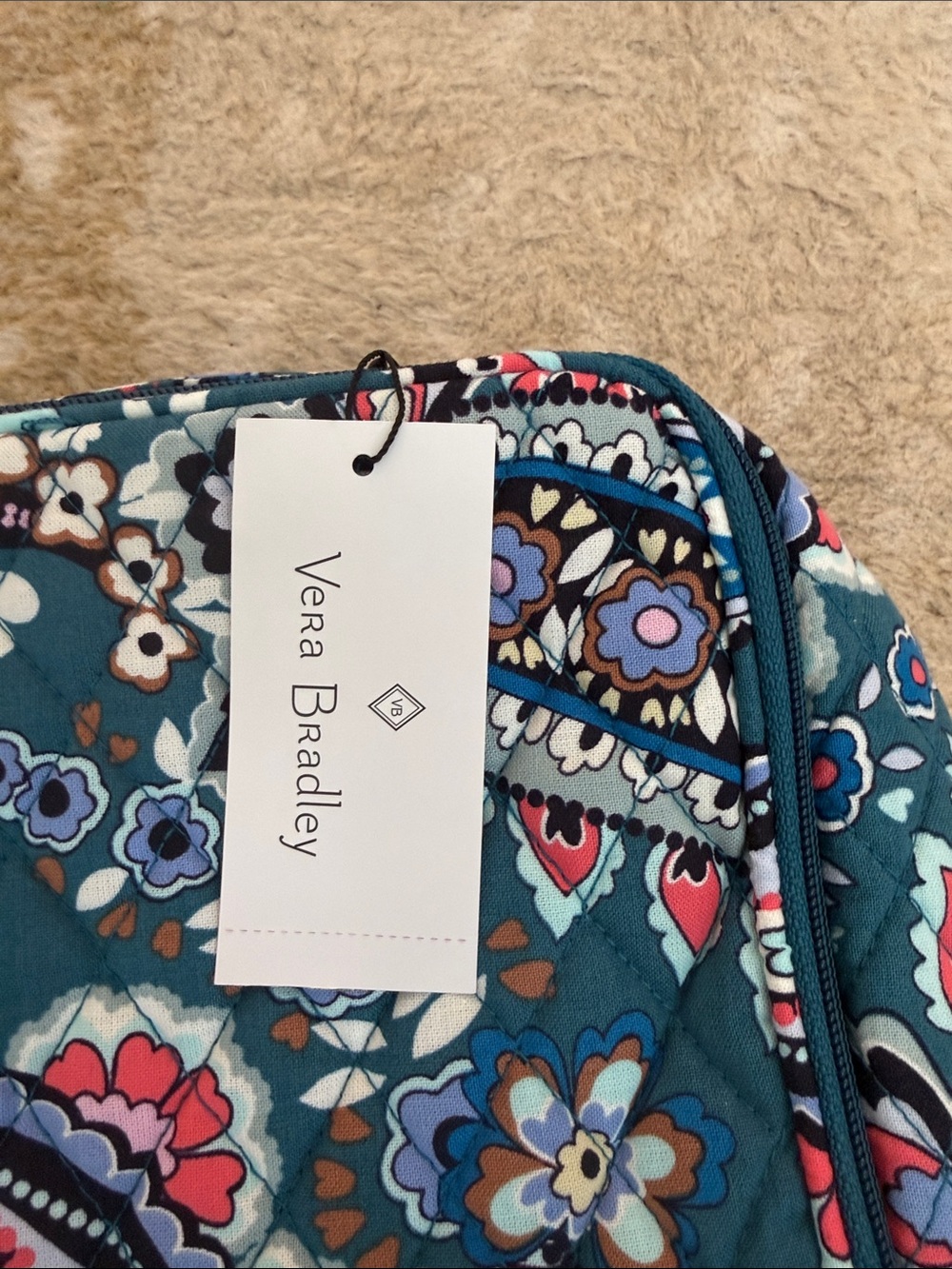 VERA BRADLEY Cotton Large Blush & Brush Makeup Case in Haymarket Paisley Jewel - Picture 4 of 9